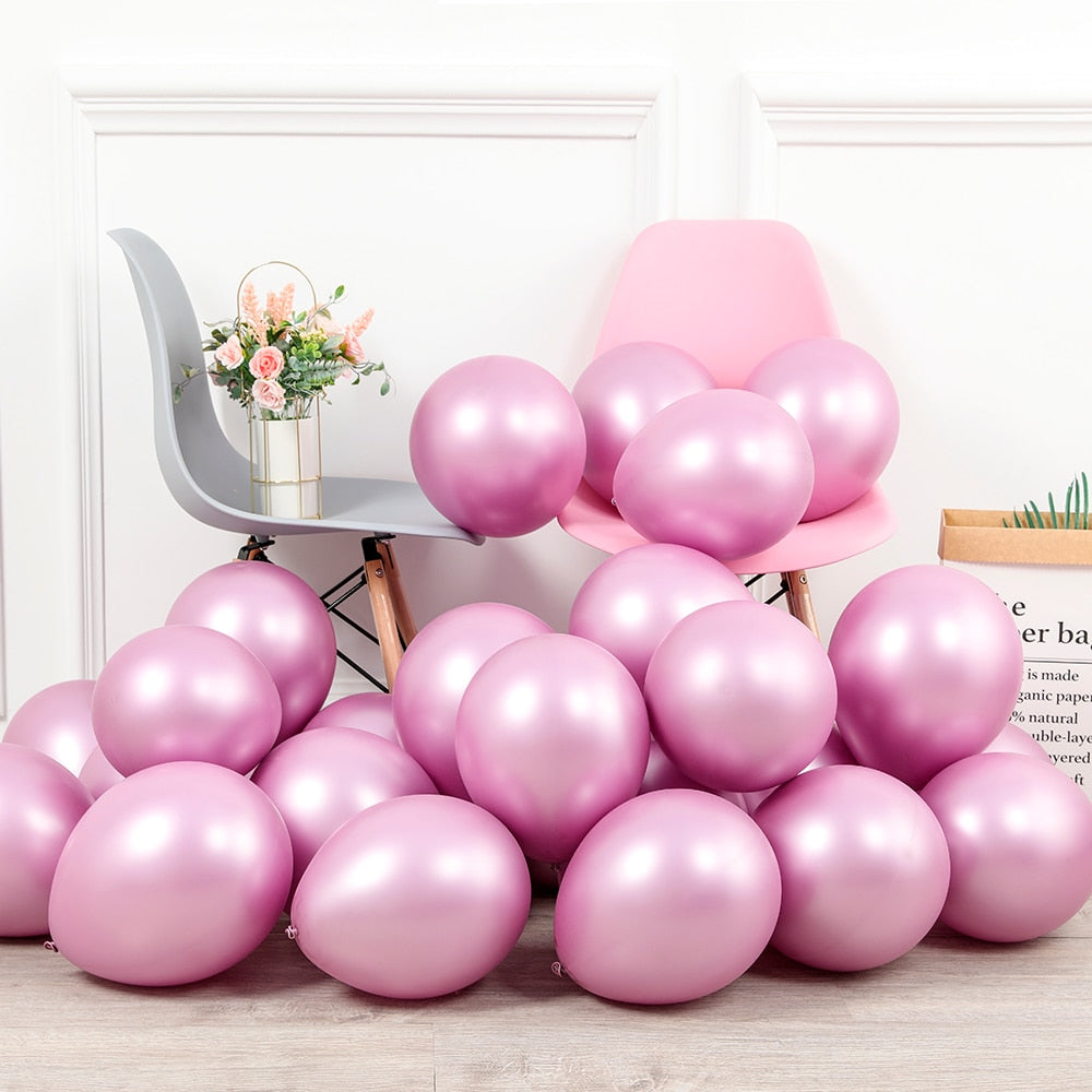 pcs inch mixed Chrome metallic shiny Latex Balloons Wedding birthday Party Decors supplies helium globos bulk sell 