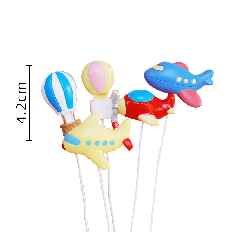 Cartoon Cloud Fighter Windmill Pilot Girl Boy Happy Birthday Cake Topper Baking Suplies Party Decoration Kid Sweet Gifts 