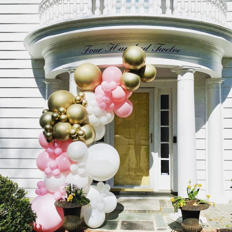 Balloons Arch Set White Gold Pink Balloon Garland Baby Baptism Shower Wedding Adult Children Birthday Party Decoration Inflatable Decorations