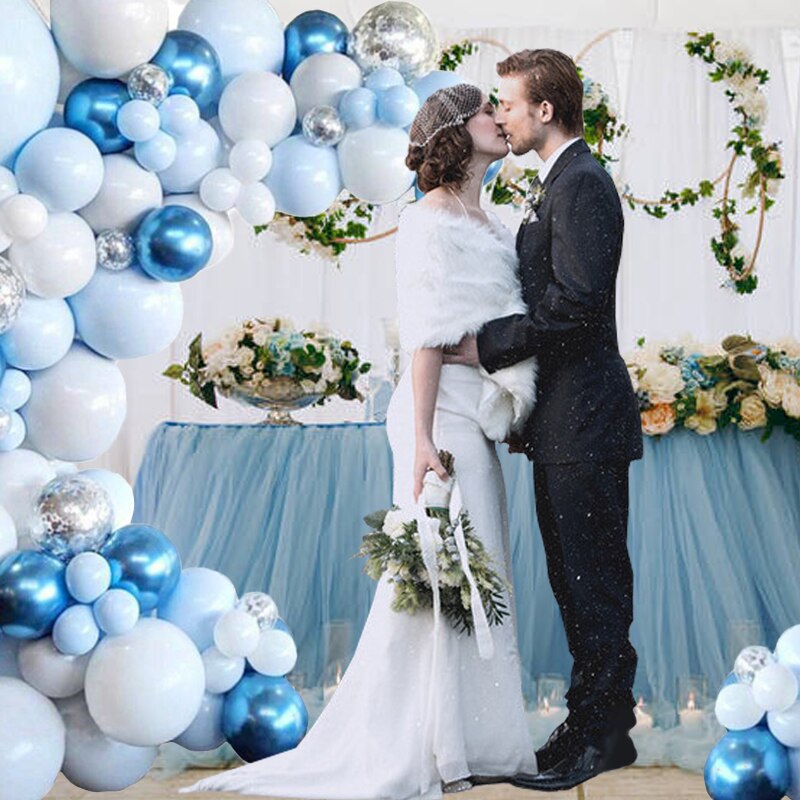 pcs Blue Ocean Latex Balloon Arch Kit boy girl Birthday baby shower Wedding Party Supplies Confetti Balloons Garland Inflatable Decorations