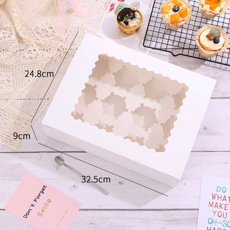 Pcs Cupcake Packing Box Transparent Window Muffin Cup Cakes Package Boxes Wedding Birthday Baby Shower Party Supplies 