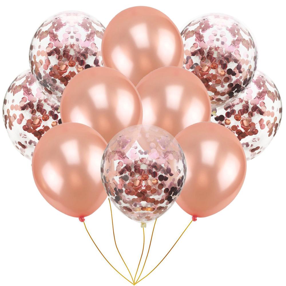 Mix Rose Gold Balloon Confetti Ballon Foil Heart Birthday Party Wedding Balloon Decoration Gift Baby Shower Bridal Shower PartyDecorHQ