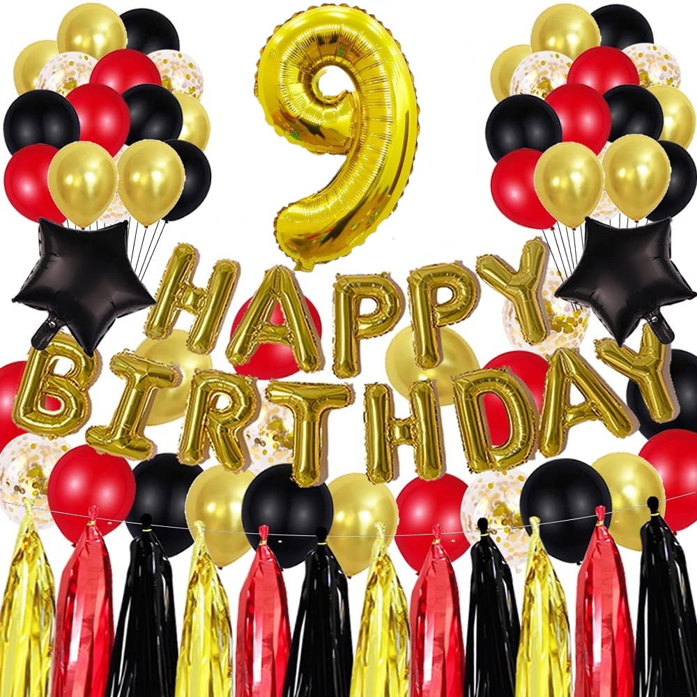 pcs Golden th Birthday Party Decorations inch Letter Balloons Banner Tassels Garland Number Latex Balloon 