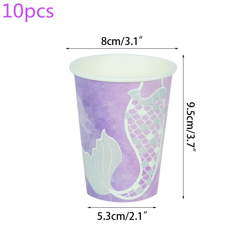 Mermaid Birthday Party Decorations Disposable Tableware Sets Kids Baby Shower Favors Supplies 