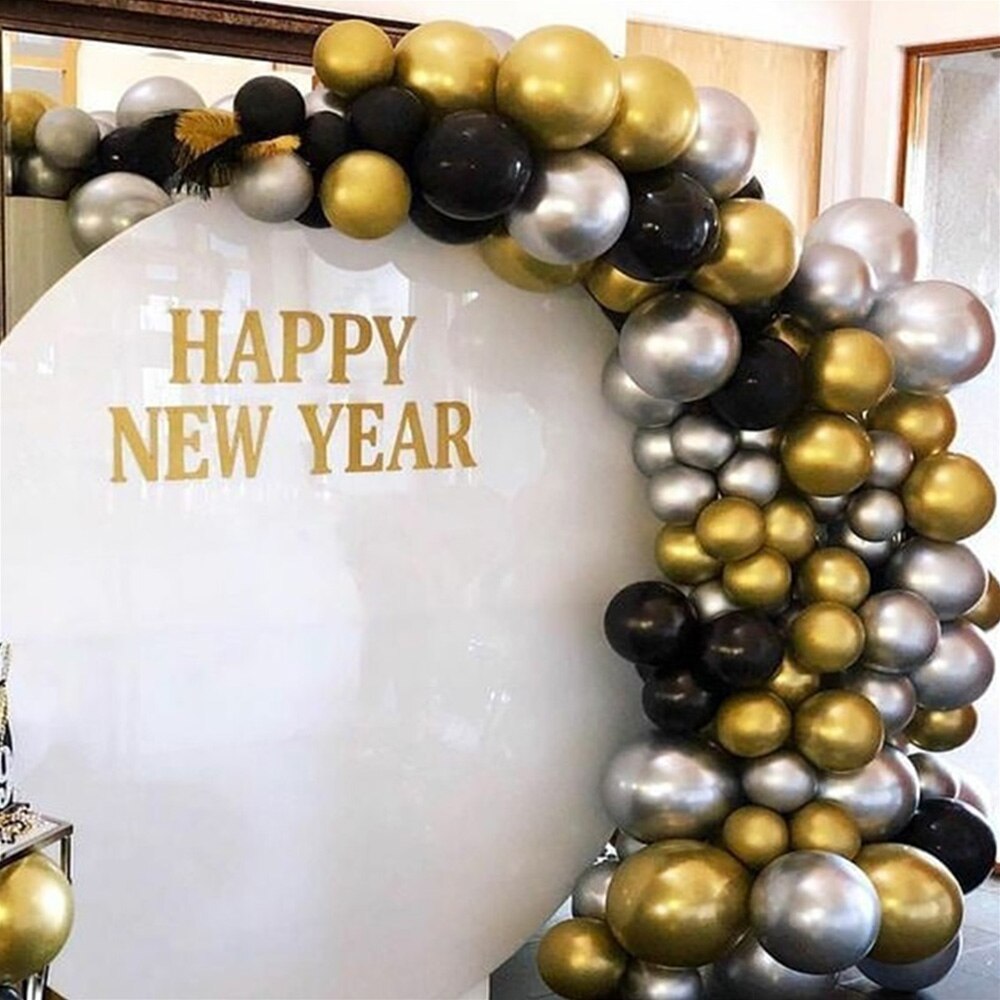 1 set Chrome balloon garland arch kit Merry Christmas globes Xmas Decors For Home Navidad decorations Happy New Year 2021-PartyDecorHQ