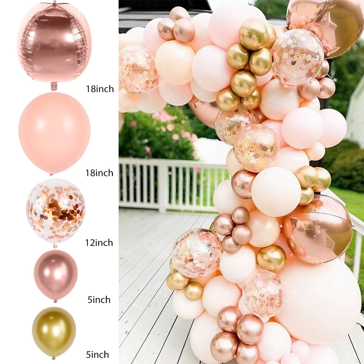 Macaron Pink Balloon Garland Arch Kit Wedding Birthday Party Decoration Kids Globos Rose Gold Confetti Latex Ballon Baby Shower Inflatable Decorations