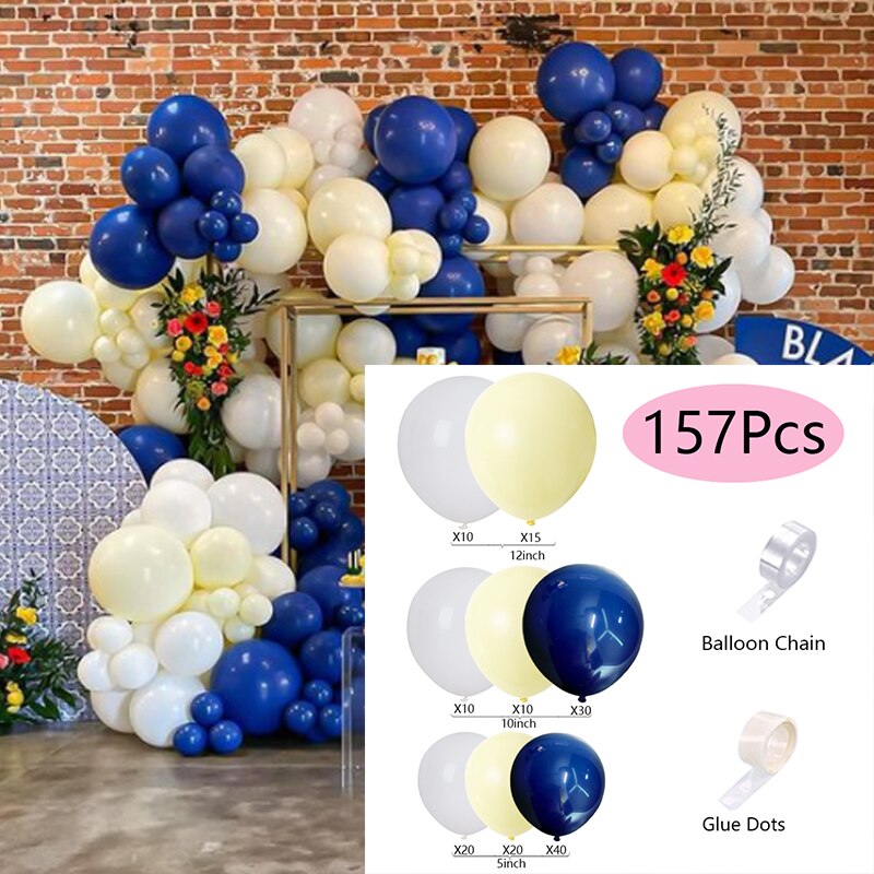 Pcs Macaron Balloons Arch Set White Yellow Blue Balloon Garland Baby Baptism Shower Birthday Party Decoration Inflatable Decorations