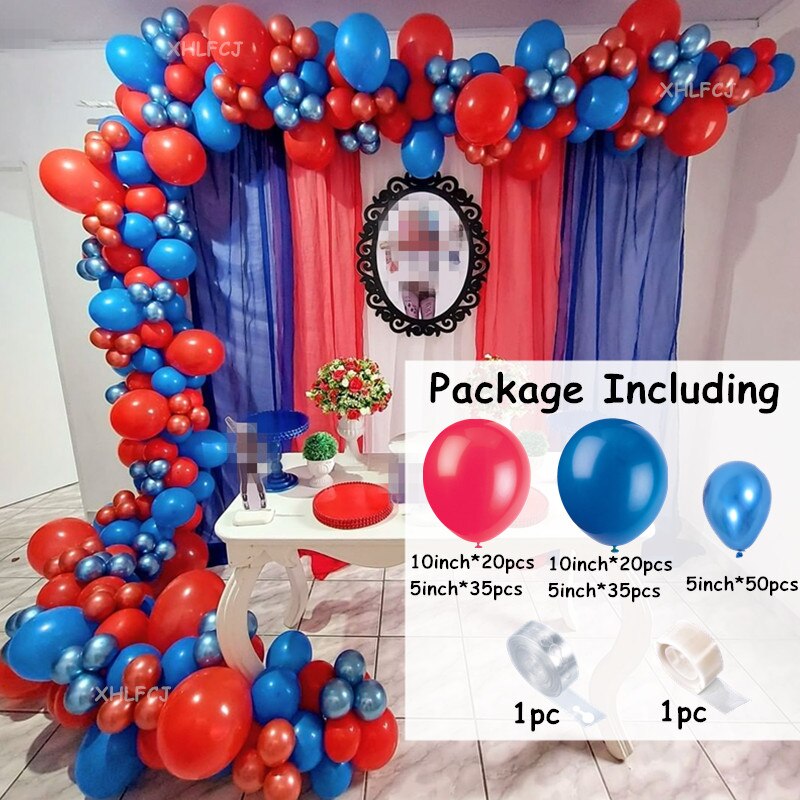 pcs Red Blue Metal Balloon Garland Arch Kit Chrome Ballon Birthday Party Decorations Kids Balaos Baby Shower Globos Inflatable