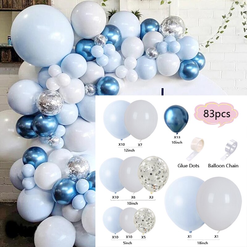 Balloons Arch Set Blue Green Balloon Garland Birthday Party Decoration Wedding Baby Baptism Shower Anniversary Confetti Inflatable Decorations