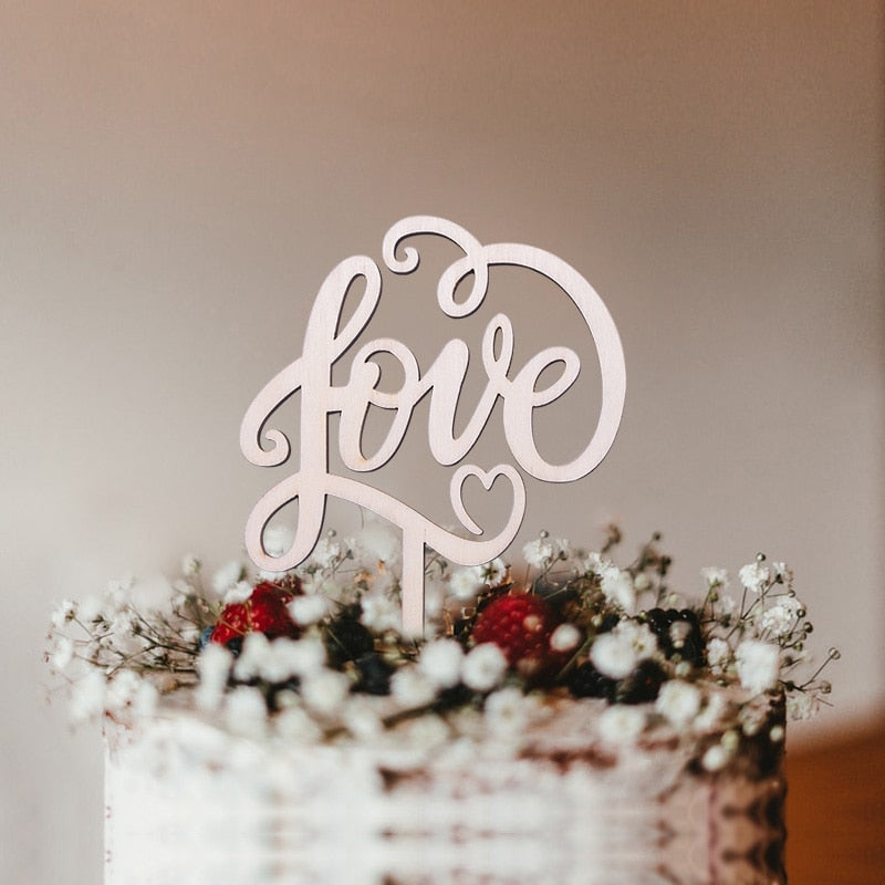 Pc Hollow Wooden Letter Love Just Married Mr&Mrs Cake Topper Bride Groom Wedding Engagement Gifts Decor Inflatable Party Decorations