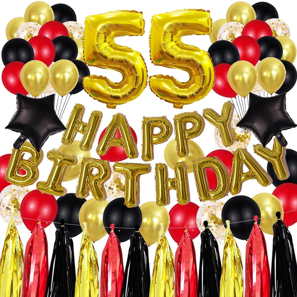 pcs Golden th Birthday Party Decorations inch Letter Balloons Banner Tassels Garland Number Latex Balloon 