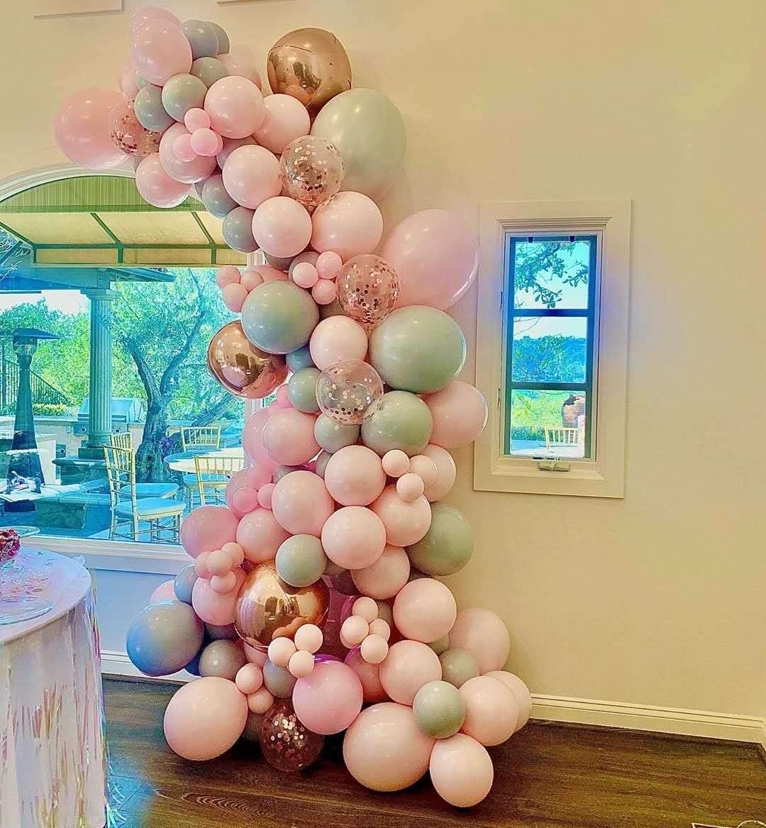 pcs Rose Gold Balloons Pink Gray Latex Balloon Garand Arch Wedding Birthday Party Decorations Baby Shower Balons 