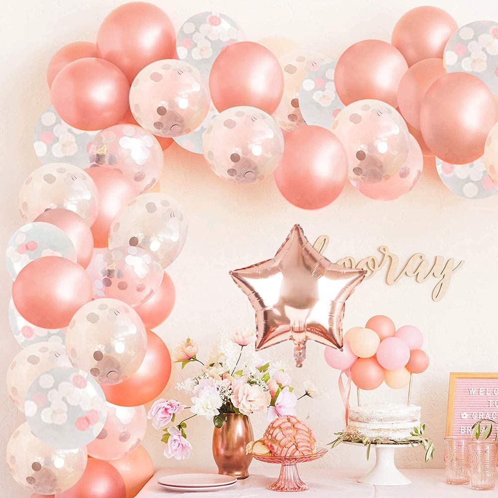 Birthday Balloon Garland Arch Kit Wedding Party Decorations Rose Gold Latex Aluminium Foil Balloons Supplies Inflatable