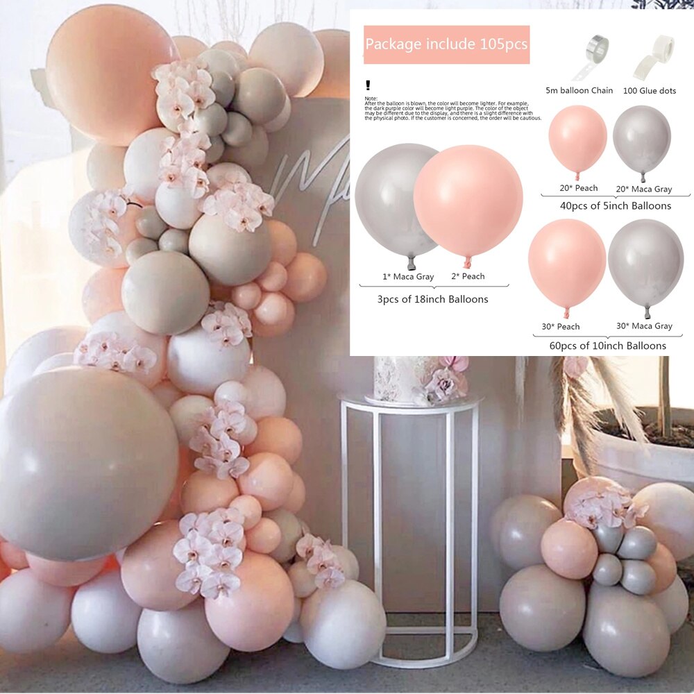 pcs Skin White Bean Paste Balloon Garland Arch Kit Baby Shower Birthday Party Wedding Bridal Decoration Metallic Globos Inflatable Decorations