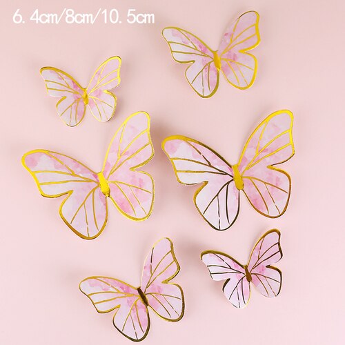 Butterflies Feathers Chiffon Moon Boat Girl Lace Flower Acrylic Cake Topper Happy Birthday Wedding Party Decoration Love Gift 