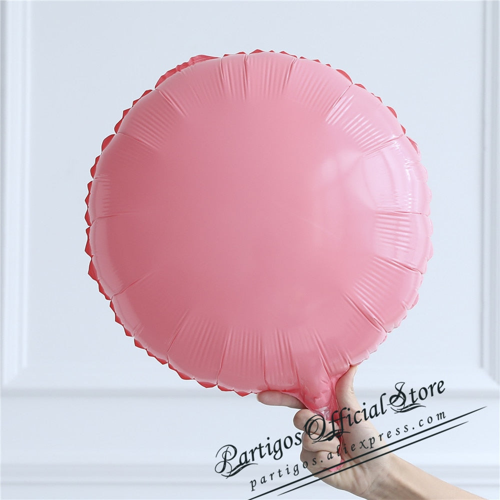 10pcs 18inch Metallic Pure Round  Foil Balloon Wedding Decoration Birthday Party Helium Macaron balloon All Round Palloon Album PartyDecorHQ