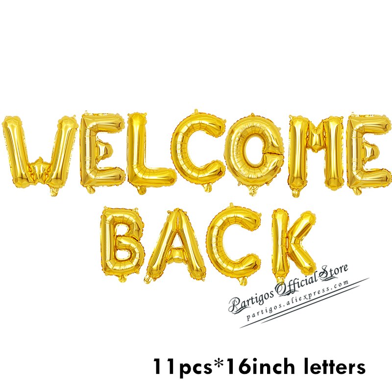 set inch Rose Gold Welcome Home Letter Foil Balloons Back Event Party supplies Inflatable Air globals Decor 