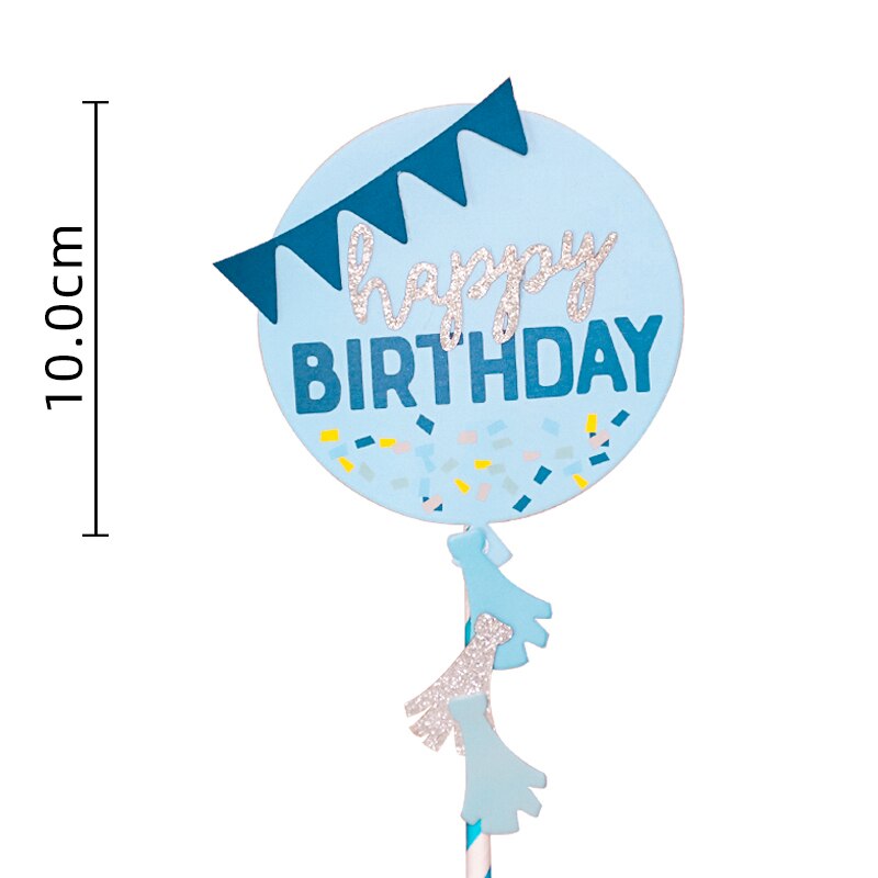 Cartoon Cloud Fighter Windmill Pilot Girl Boy Happy Birthday Cake Topper Baking Suplies Party Decoration Kid Sweet Gifts 