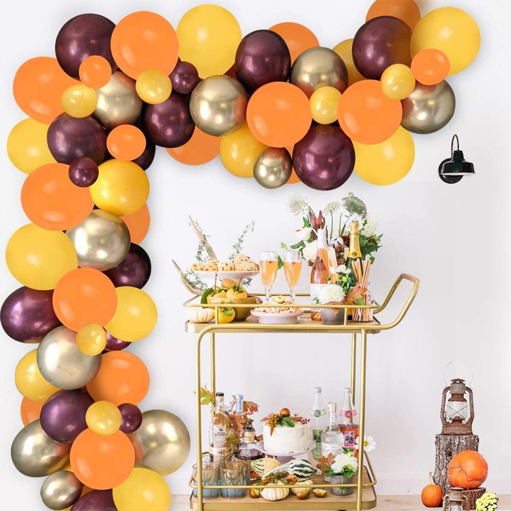 Pumpkin Theme Baby Shower Party Supplies Orange Yellow Balloon Garland Arch Kit for Boys Girls Birthday Party Decorations PartyDecorHQ