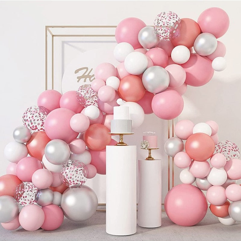 pcs Birthday Decoration Balloon Arch Kit Pink Confetti Girl Wedding Bridal Shower Baby Party Supplies Inflatable Decorations