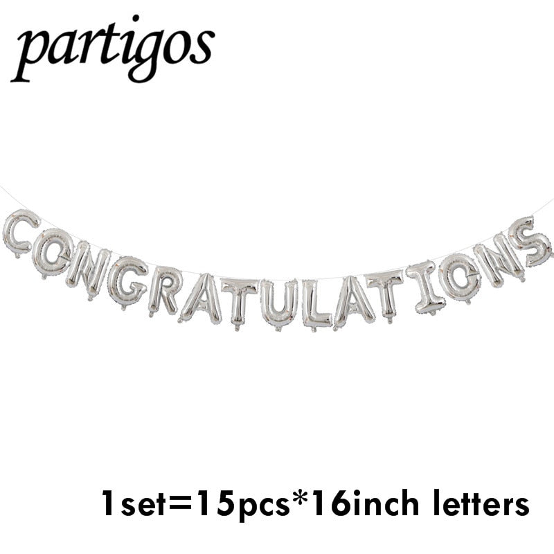 New set inch Congratulations Congrats ballons letters Foil Balloons birthday Party Decor Wedding anniversary graduation decor 