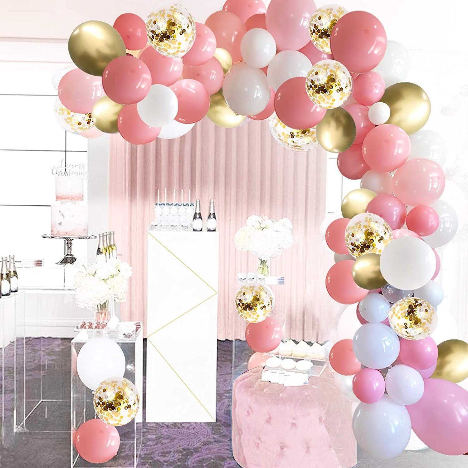 pcs Wedding Party Decoration Pink Gold Balloon Garland Arch Kit Confetti Girls Birthday Baby Shower Supplies Inflatable Decorations