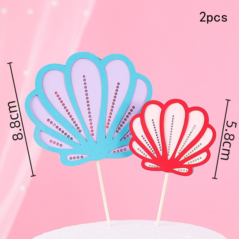 Baking Cake Decoration Luya Mermaid Princess Mermai Doll Decora Coral Seaweed Shell Ocean Theme Birthday Party Plugin 