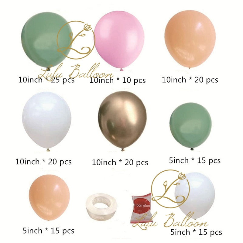 Balloon Arch Garland Kit Pastel pink green Gold Balloons Party Wedding Birthday Baby Shower Decoration Inflatable Decorations