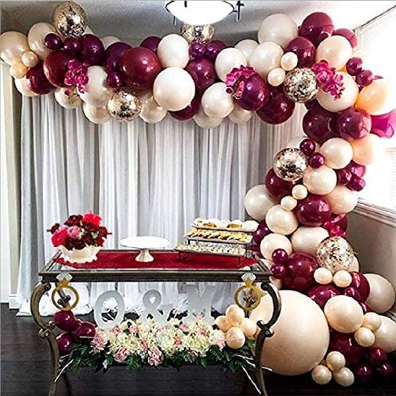 Pcs Balloon Garland Arch Kit Wedding Birthday Party Decorations Wine Red Gold Confetti Balloons Kids Girl Baby Shower 