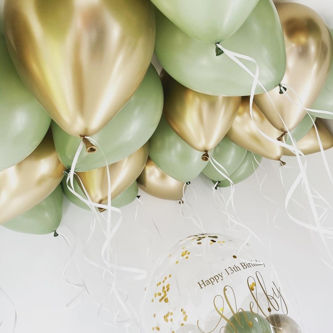 PCS inch Balloon Kit Retro Green White Gold Balls Birthday Wedding Anniversary Jungle Summer Party Decor Home Supplies 