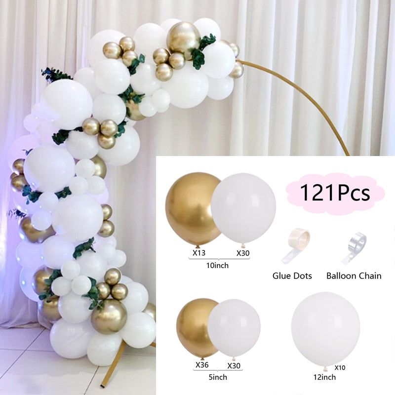 Pcs Balloons Arch Set White Golden Macaron Balloon Garland Wedding Baby Baptism Shower Birthday Party Decoration Inflatable Decorations