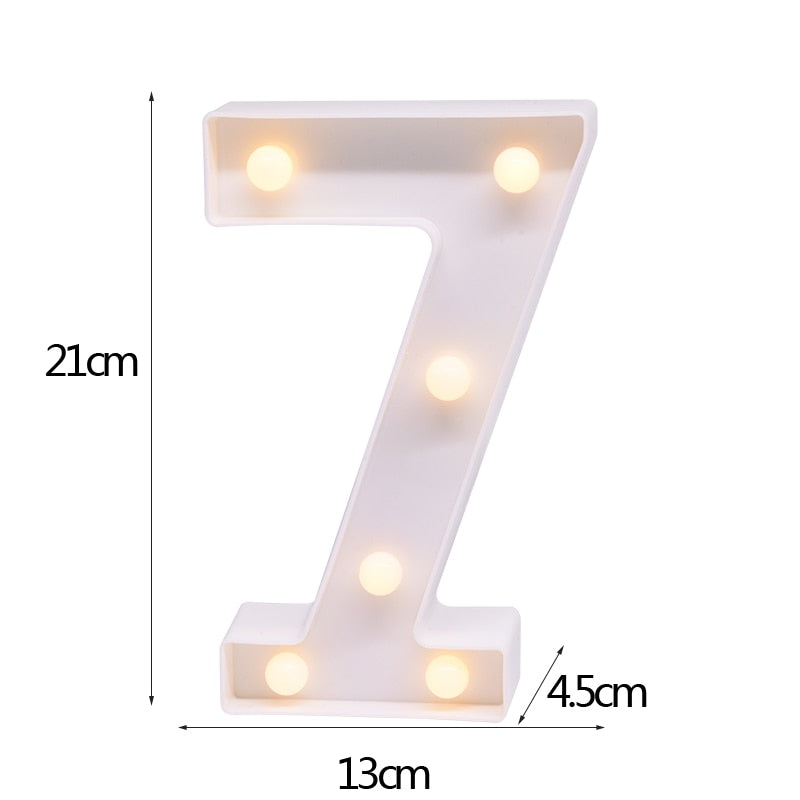 Pc LED Letter Night Light Alphabet Heart Number Plastic Wedding Valentines Day Ornament Birthday Party DIY Decoration 