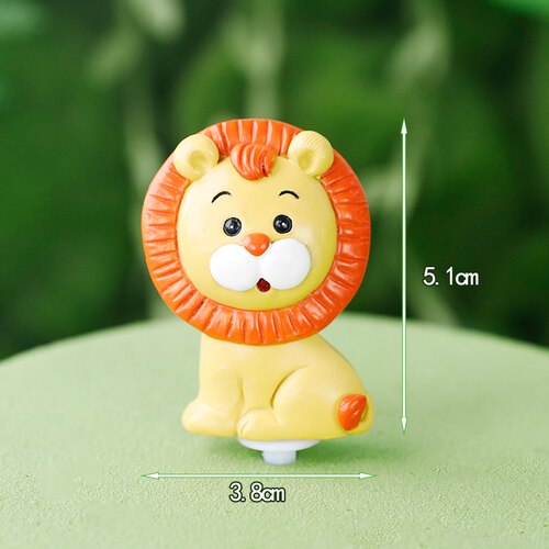 Woodland Animals Cake Decor Soft Clay Lion Elephant Tiger One st Jungle Safari Topper Happy Birthday Party Kids 