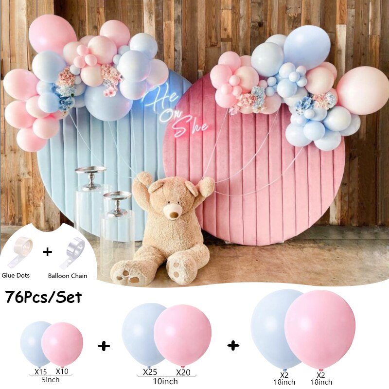 Balloons Arch Set Pink And Blue Balloon Garland Birthday Party Balloon Arch Kit Wedding Baby Baptism Shower Balloon Decoration PartyDecorHQ