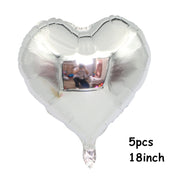 5pcs Silver Heart