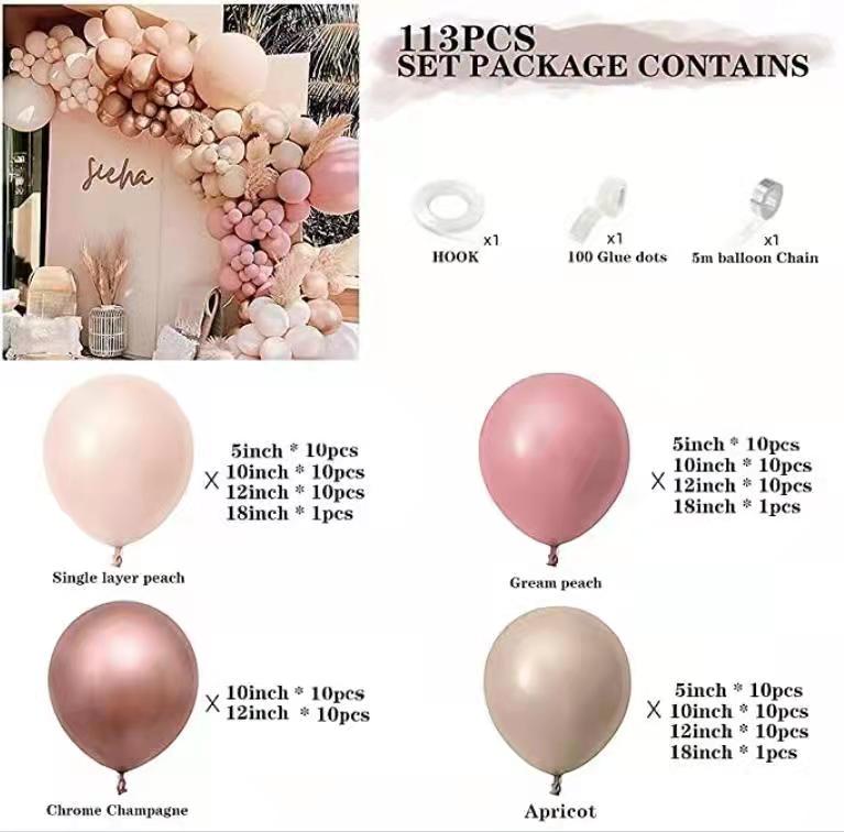 PCS Balloon Garland Kit Gold Dusty Pink White Peach Chrome Balloons Arch Birthday Wedding Party Baby Shower DIY Decor Inflatable Decorations