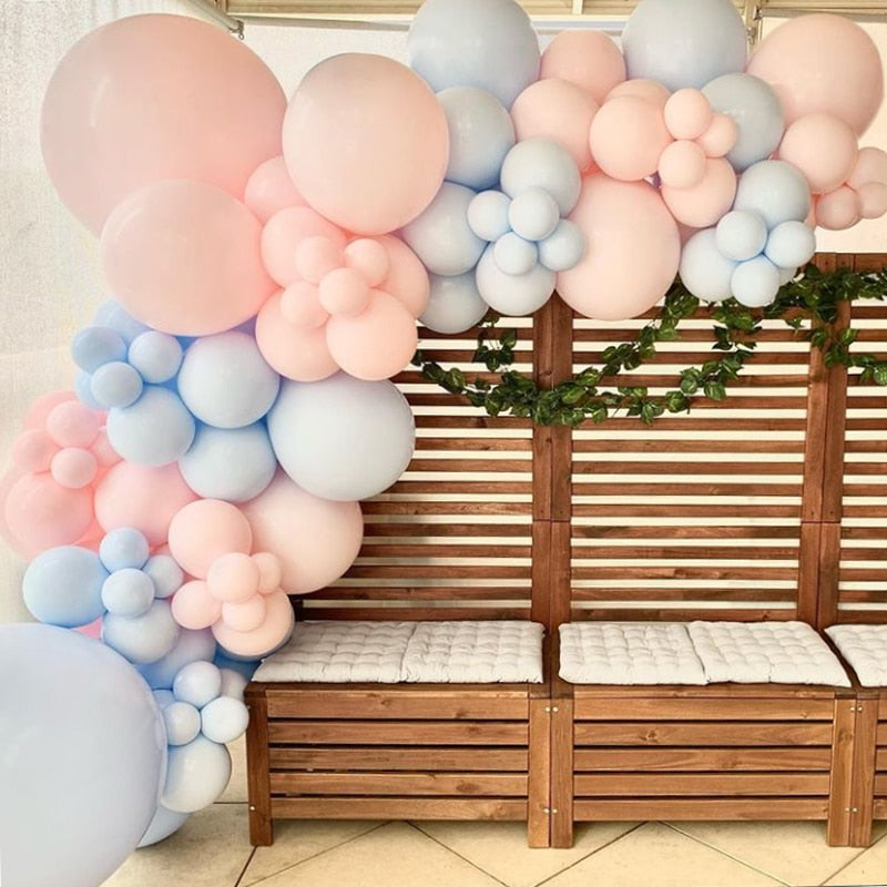 Macaron Balloons Arch Set Blue And Pink Balloon Garland Wedding Birthday Theme Party Baby Baptism Shower Balloon Decoration PartyDecorHQ