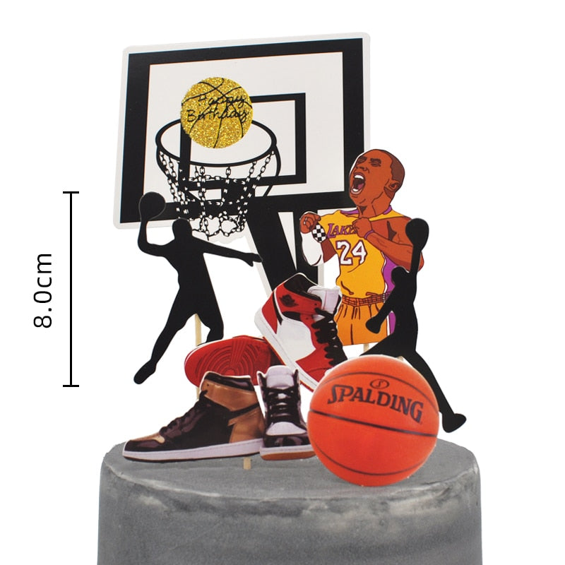 Basketball Theme Cupcake Topper Boy Happy Birthday Party Cake Baking Decoration Supplies gift 