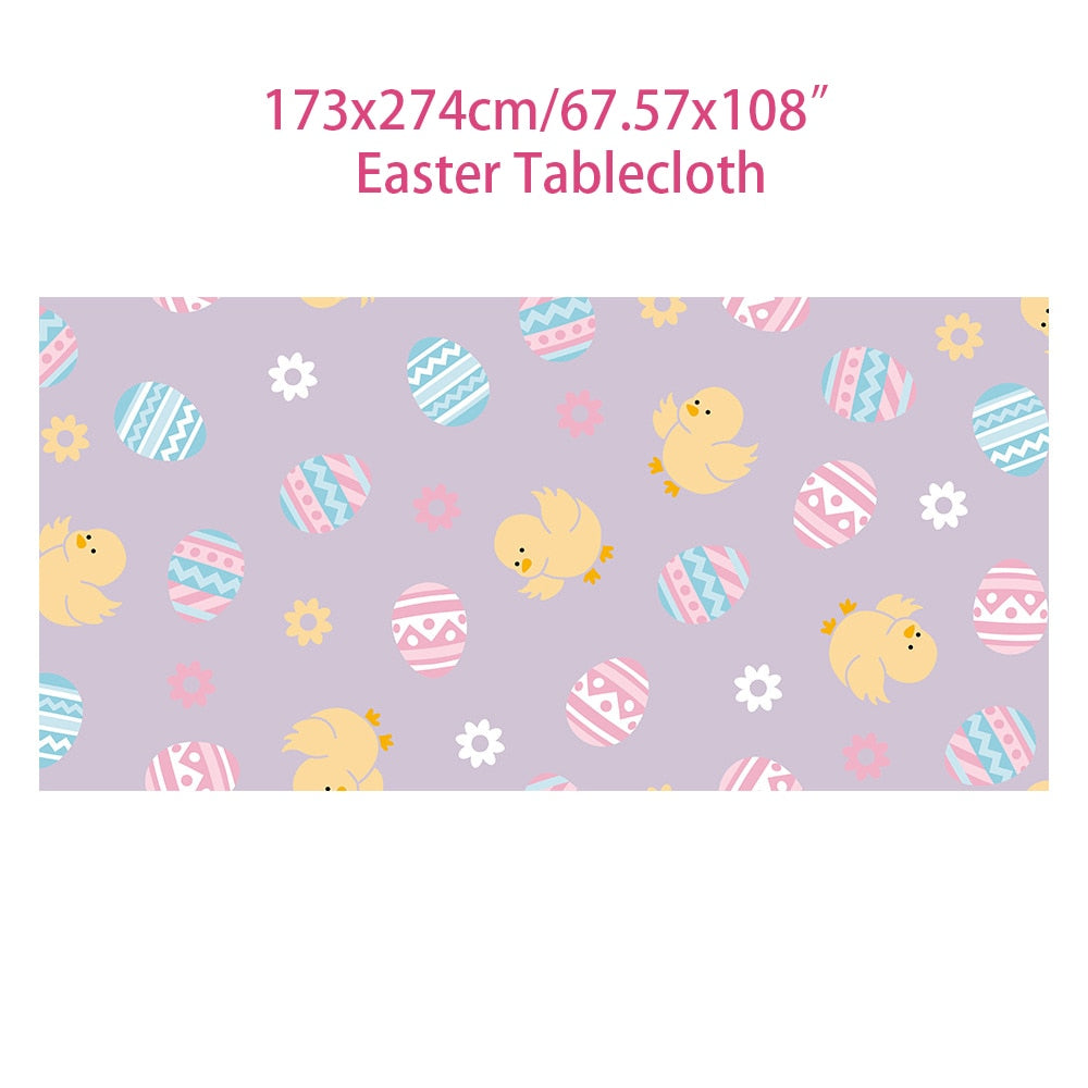 WEIGAO Pink Rabbit Candy Bags Easter Party Decorations Bunny Egg Carrot Pattern Plate Cup Napkin Happy Favors 