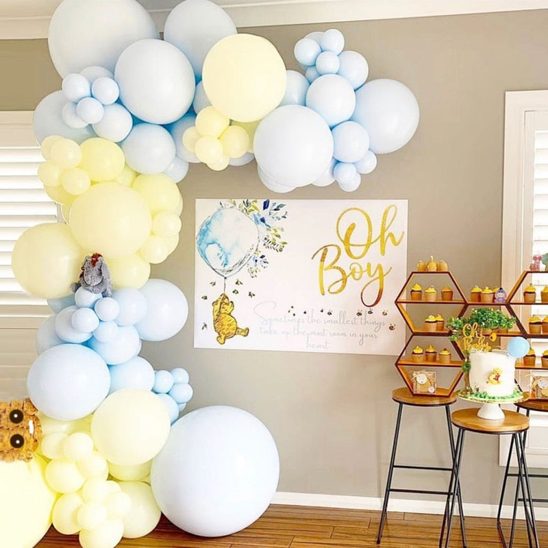 Macaron Balloons Arch Set Yellow Blue Balloon Garland Baby Baptism Shower Adult Child Birthday Theme Party Decoration Inflatable Decorations