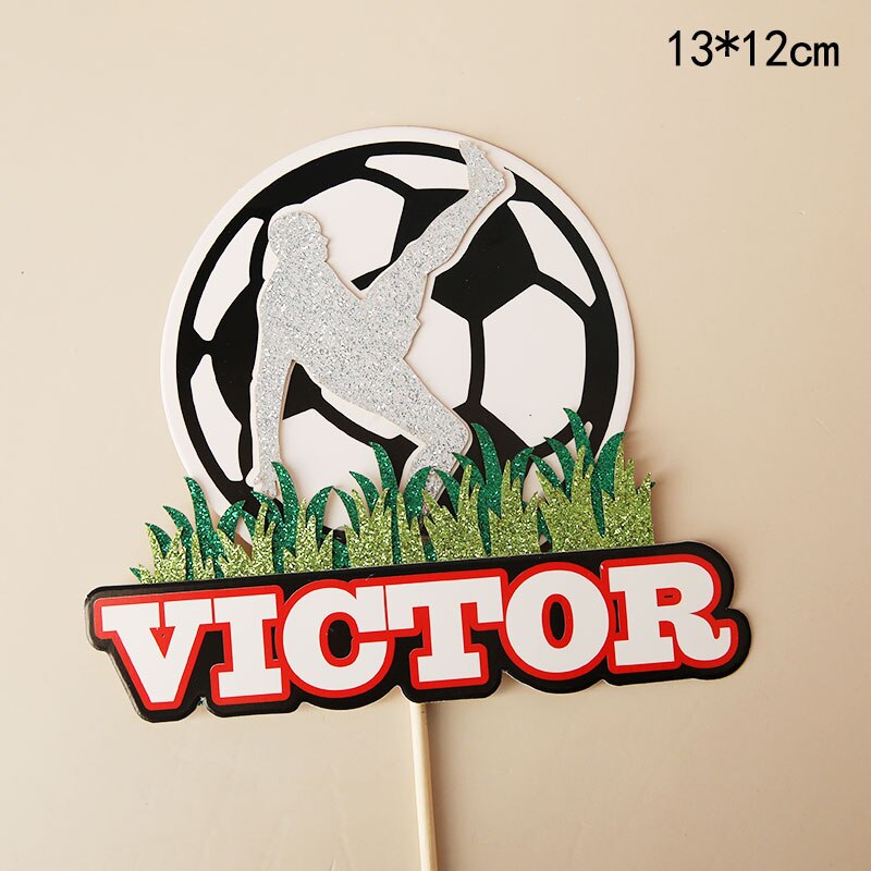 Football Basketball Theme Cake Topper Lovely Boy Soccer Ornaments Kid Birthday Happy Baking Cakes Decoration Supplies Flags 