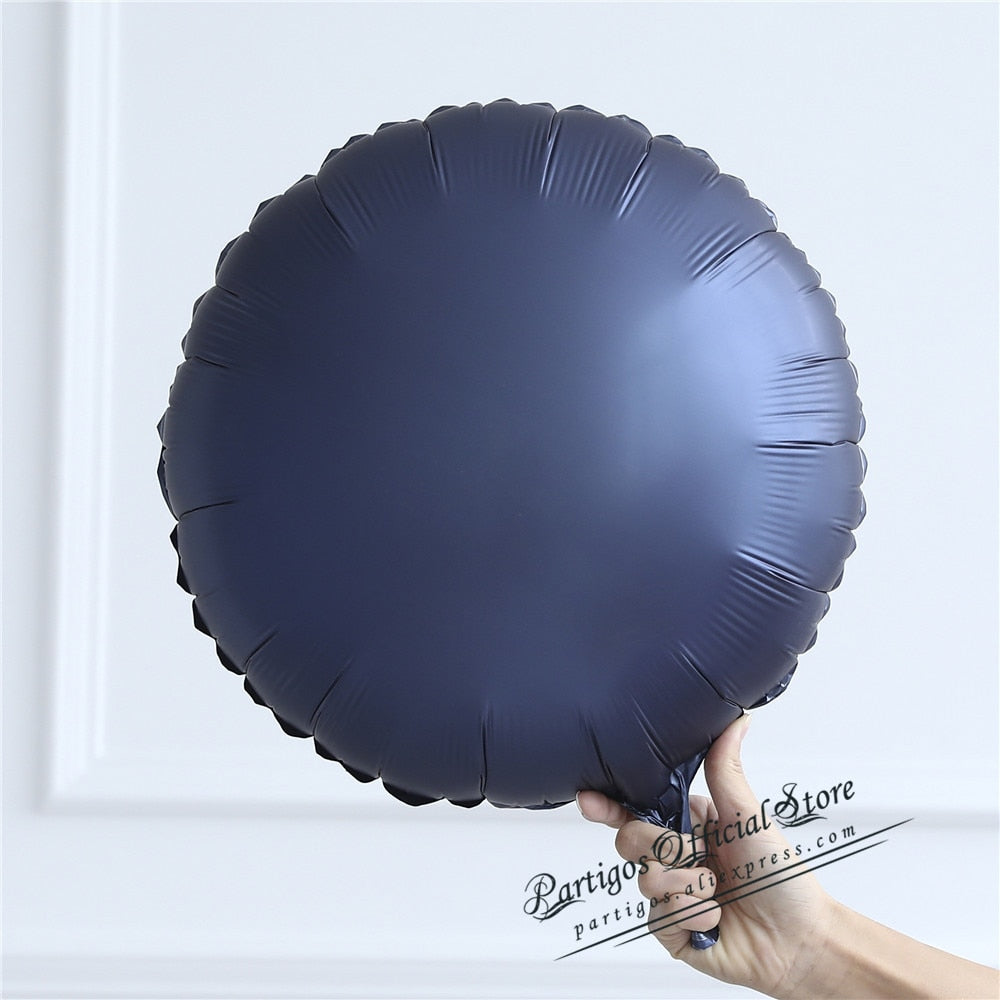 10pcs 18inch Metallic Pure Round  Foil Balloon Wedding Decoration Birthday Party Helium Macaron balloon All Round Palloon Album PartyDecorHQ