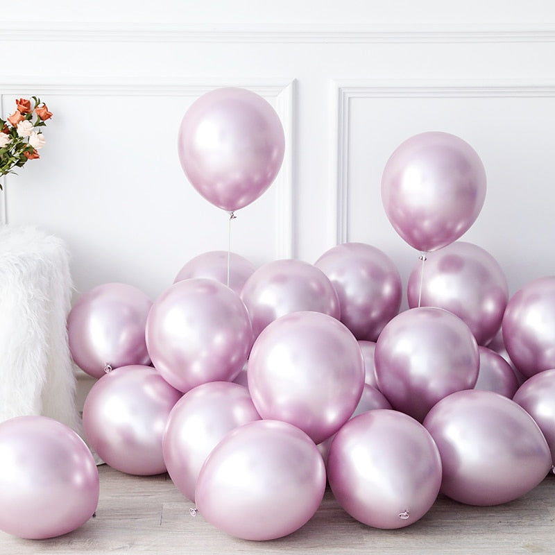 pcs inch mixed Chrome metallic shiny Latex Balloons Wedding birthday Party Decors supplies helium globos bulk sell 