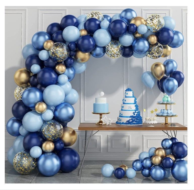 Navy Blue Balloon Garland Arch Kit pcs Metal Gold Confetti Birthday Party Decoration Baby Shower Supplies Inflatable Decorations