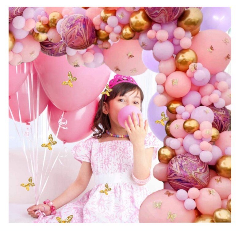 Pink Butterfly Theme Balloon Garland Arch Kit for Girl Baby Shower Birthday Wedding Engagement Party  Decoration PartyDecorHQ