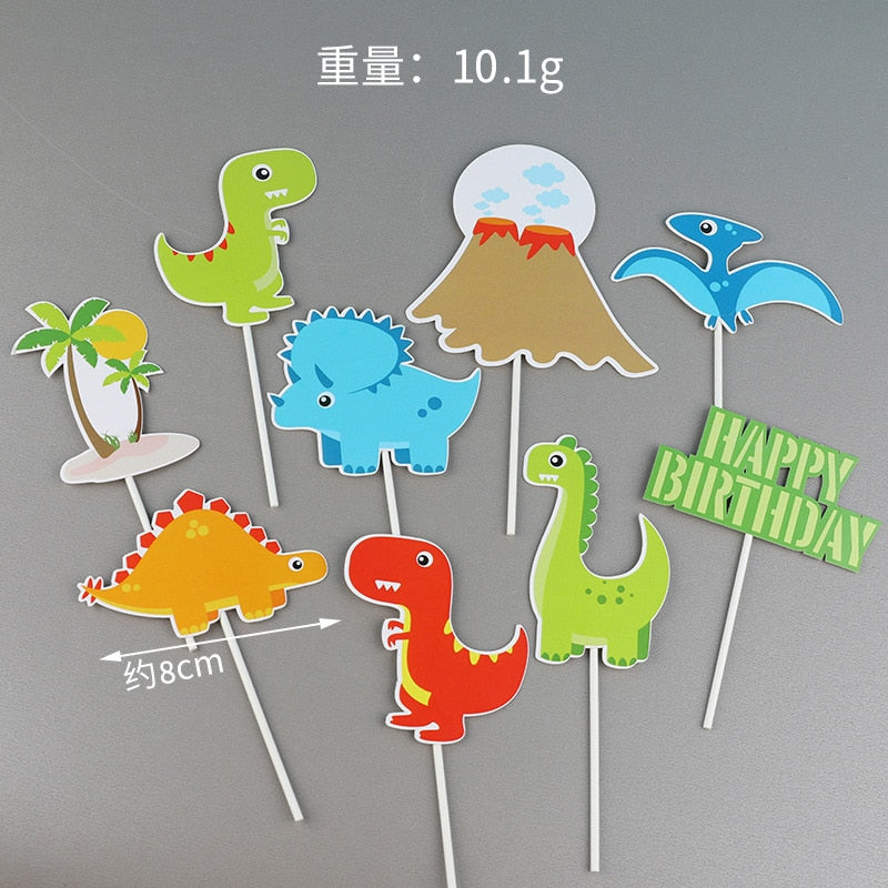 Dinosaur Sea Theme Party Cake Topper Jungle Safari Animals Birthday Decor Boy 