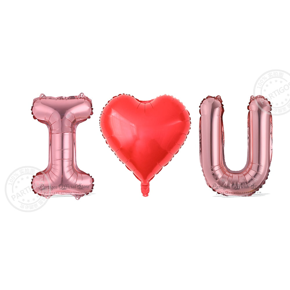 Inch Rose Gold Love letter balloons foil globos valentines day Wedding Decorations Party Supplies Engagement gifts 