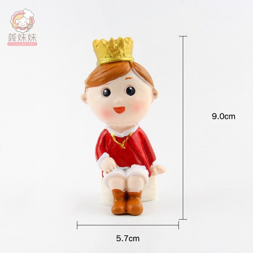 Cute Prince Resin Creative Crafts Cake Decorations Little Boy Model Standing Micro Landscape Flower Pots Decor Home Figurines 