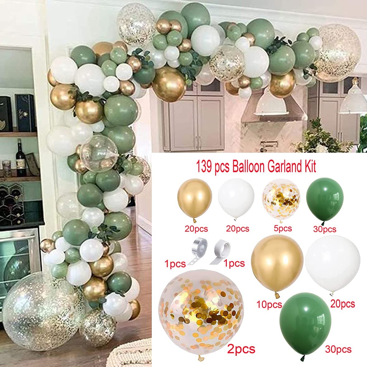 Retro Olive Green DIY Balloon Arch Garland Kit Baby Shower Bridal Birthday Party Wedding Engagement Graduation Decor Inflatable Decorations