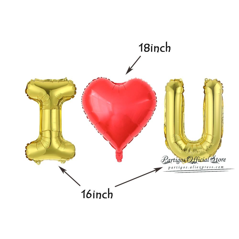 Inch Rose Gold Love letter balloons foil globos valentines day Wedding Decorations Party Supplies Engagement gifts 